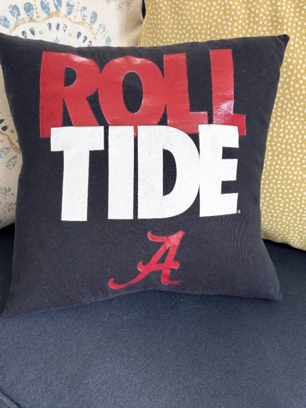 University of Alabama Roll tide reworked t-shirt throw pillow cover dorm decor